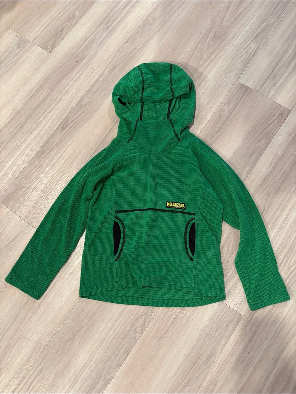 Melanzana Green Kids Micro Grid Hoodie